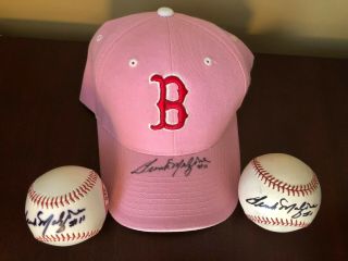World Series Boston Red Sox Hof Frank Malzone Gold Glove Signed Baseball And Hat