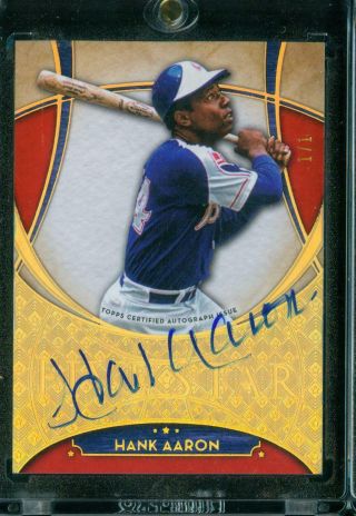 1/1 Hank Aaron 2017 Topps Five Star Base Red Auto Autograph Braves One Of One