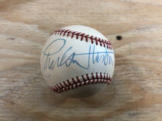 Charlton Heston Signed Autographed Oml Official Major League Baseball - Scarce