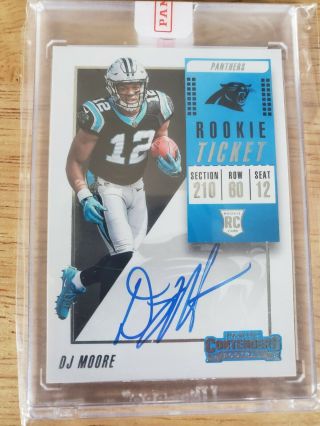 D.  J Moore Panini Contenders Auto On Card 2018 Rookie Carolina Panthers