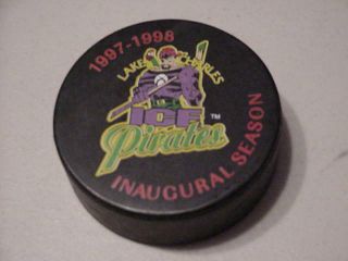 1997 - 1998 Lake Charles La Ice Pirates Wphl Hockey Puck Inaugural Season Defunct
