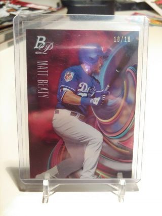 Matt Beaty - 2018 Bowman Platinum Top - 52 Red 10/10 Ebay 1/1 L.  A.  Dodgers