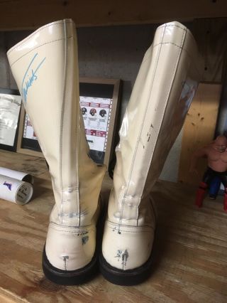 WWE Curt Hawkins autographed ring worn wrestling boots 3