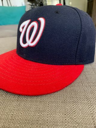 Bob Henley (3rd Base Coach) MLB Authenticated Washington Nationals Game Worn Hat 5