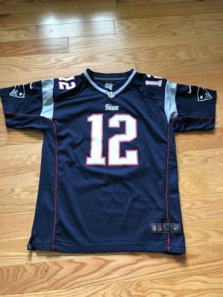 Tom Brady 12 England Patriots Football Jersey Youth Xl 18 - 20 Nike