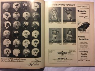 1967 AFL (American Football League) Championship Game Program Raiders - Oilers VG 4