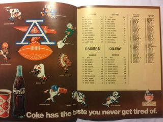 1967 AFL (American Football League) Championship Game Program Raiders - Oilers VG 5