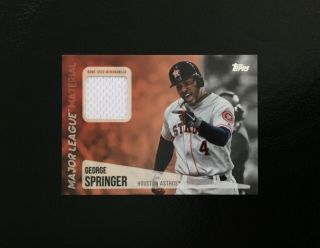2019 Topps Series 2 Major League Material George Springer Mlm - Gs Houston Astros