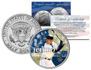 Ichiro Suzuki Collectible Jfk Kennedy Half Dollar Colorized U.  S.  Coin Seattle
