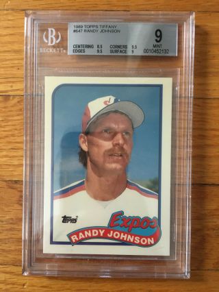 1989 Topps Tiffany Randy Johnson 647 Rookie Rc - Bgs 9 W/ Two 9.  5 Subs