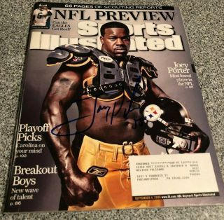 Joey Porter Signed Sports Illustrated Sep 06 Pittsburgh Steelers Autograph