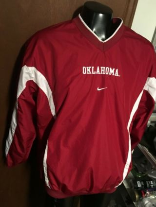 Nike Team Ou Oklahoma Sooners Pullover Jacket Mens M Medium Red Mesh - Lined Golf
