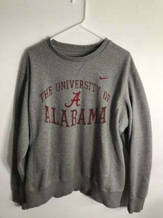 University Of Alabama Crimson Tide Nike Mens Sweatshirt Sz Lg Heather Gray