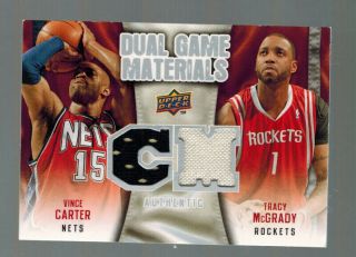 Vince Carter / Tracy Mcgrady 2009 - 10 Upper Deck Dual Game Jersey Relics