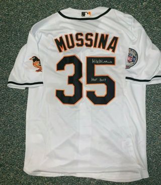 Mike Mussina Hand Signed Autograph Jersey Baltimore Orioles Hof Proof Large