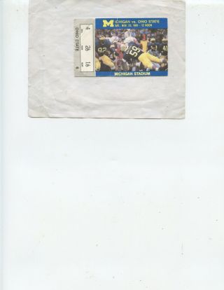 1991 Michigan Wolverines Vs Ohio State Football Ticket Stub (um 31,  Buckeyes 3)