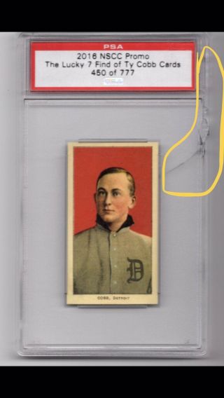 2016 NSCC Promo The Lucky 7 Find Ty Cobb PORTRAIT PSA Auth /777 READ 3