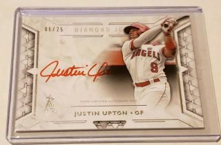 2018 Topps Diamond Icons Red Ink Auto Justin Upton 06/25 Angels