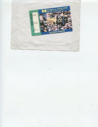 1991 Michigan Wolverines Vs Notre Dame Football Ticket Stub (um 24,  Irish 14)