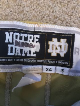 2015 TEAM ISSUED NOTRE DAME FOOTBALL UNDER ARMOUR PANTS 2