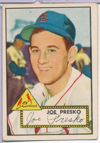 1952 Topps 220 Joe Presko Rc Vg,  Setbreak V7761