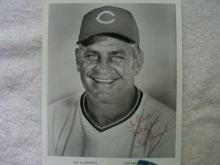Ted Kluszewski Signed Autographed B & W 8 X 10 Photo Cincinnati Reds