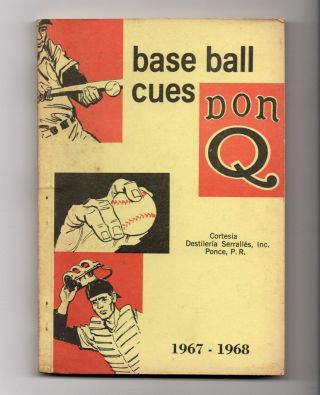 1967 Orig Pto Rico Baseball Official Record Book Don Q Cues W Terin Pizarro