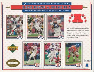 1992 Upper Deck Nfl Football Print Buffalo Bills - Denver Broncos Afc Championship