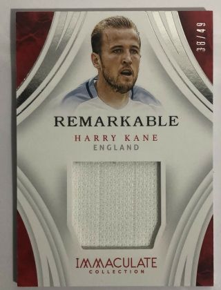 2017 Panini Immaculate Soccer Harry Kane England Tottenham Remarkable Patch 49