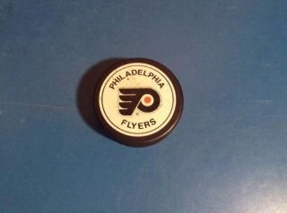 1987 - 92 Philadelphia Flyers Nhl Vintage General Tire Ziegler Trench Game Puck