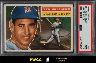 1956 Topps Ted Williams White Back 5 Psa 7 Nrmt (pwcc - E)