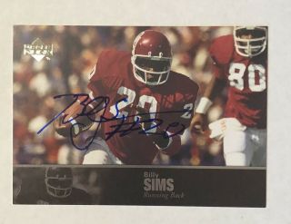 Billy Sims 2011 Upper Deck College Football Legends Auto Autograph Card 73