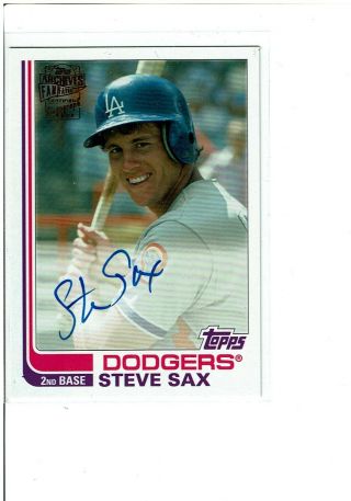 2019 Topps Archives 1982 Fan Favorites Autograph Auto Steve Sax Dodgers