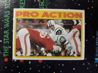 1972 Topps 343 Joe Namath - Pro Action Jets Ex Football Card