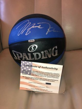 Michael Jordan Hand Signed Autographed Basketball Chicago Bulls with 2