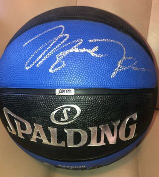 Michael Jordan Hand Signed Autographed Basketball Chicago Bulls with 4