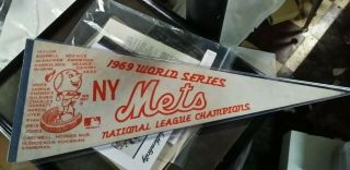 1969 York Mets World Series Champions Pennant Miracle Mets Sever Ryan