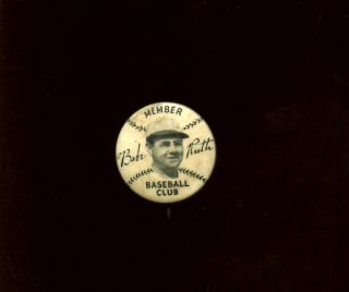 1934 Quaker Oats Member Babe Ruth Baseball Club 1 Inch Pin