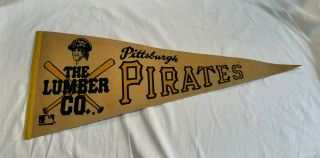 Vintage 1976 Pittsburgh Pirates Felt Souvenir Pennant 30” The Lumber Company