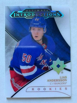 18 - 19 Ud Ultimate Lias Andersson Rc Rookie Introductions