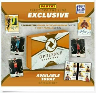2018 - 19 Panini Opulence FOTL First Off The Line Hobby Box - product in hand 2