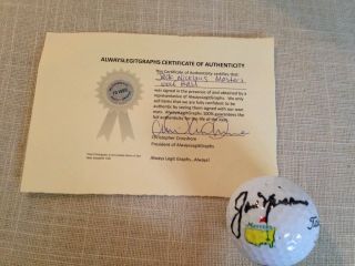 Signed Jack Nicklaus Masters Golf Ball With