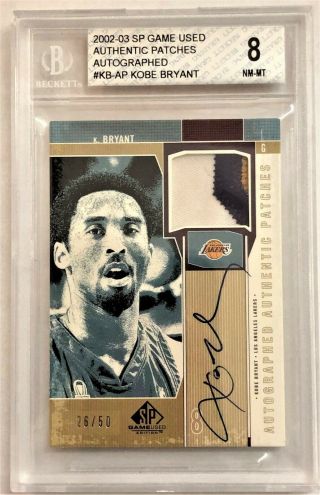 Kobe Bryant 2002 - 03 Sp Game Authentic Patches Auto Kb - Ap Bgs 8 26 / 50
