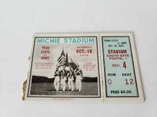1959 Penn State Vs Army Ticket Stub At West Point