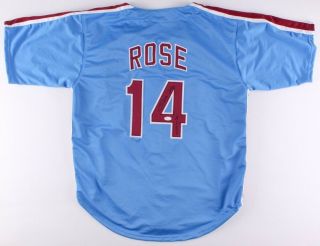Pete Rose Signed Phillies Jersey Inscribed " 4256 " (jsa) 1980 World Series Champs