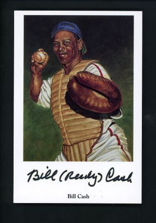 Bill Ready Cash Signed Negro League Ron Lewis Signed Autographed Photo Postcard