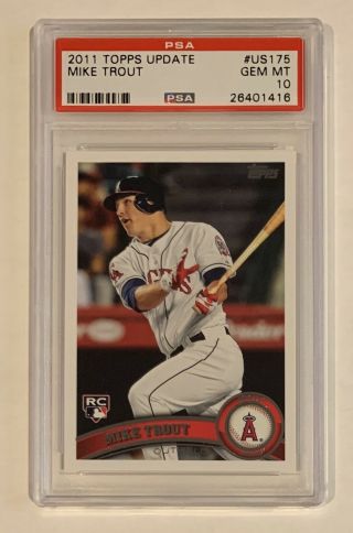 Psa 10 Gem • Mike Trout 2011 Topps Update Rookie Card Rc Us175