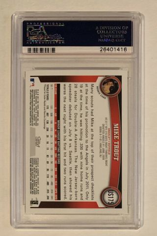 PSA 10 GEM • MIKE TROUT 2011 TOPPS UPDATE ROOKIE CARD RC US175 2