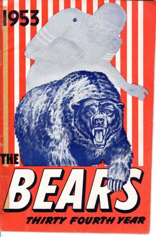1953 Chicago Bears Football Media Guide Bill George,  George Halas,  George Connor F