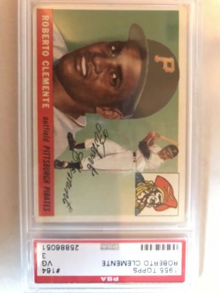 1955 Topps Roberto Clemente Pittsburgh Pirates 164 1955 Rookie Vg 3